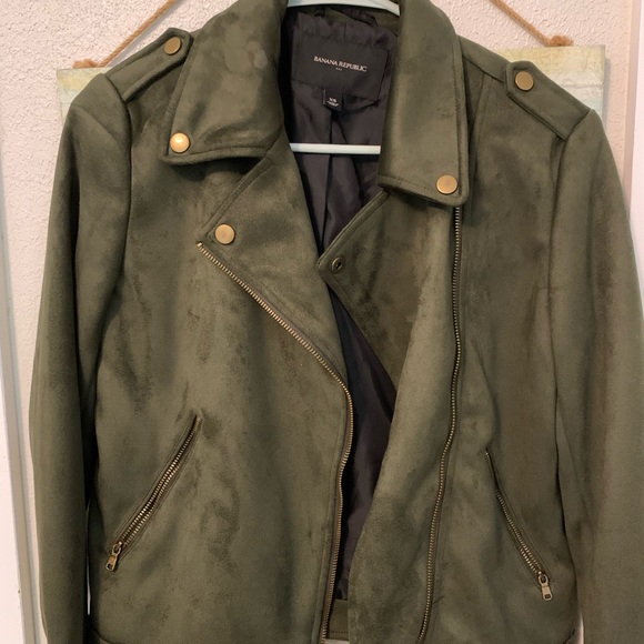 Women’s Faux Suede  Green Jacket - Picture 1 of 3